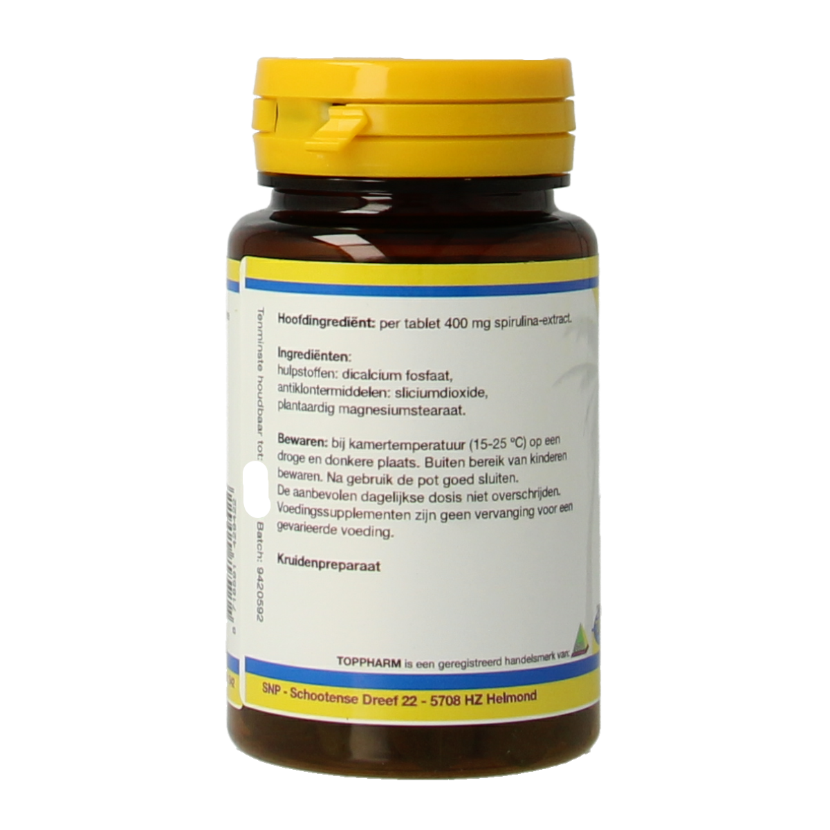 Toppharm Spirulina 400 mg 100 tabletten