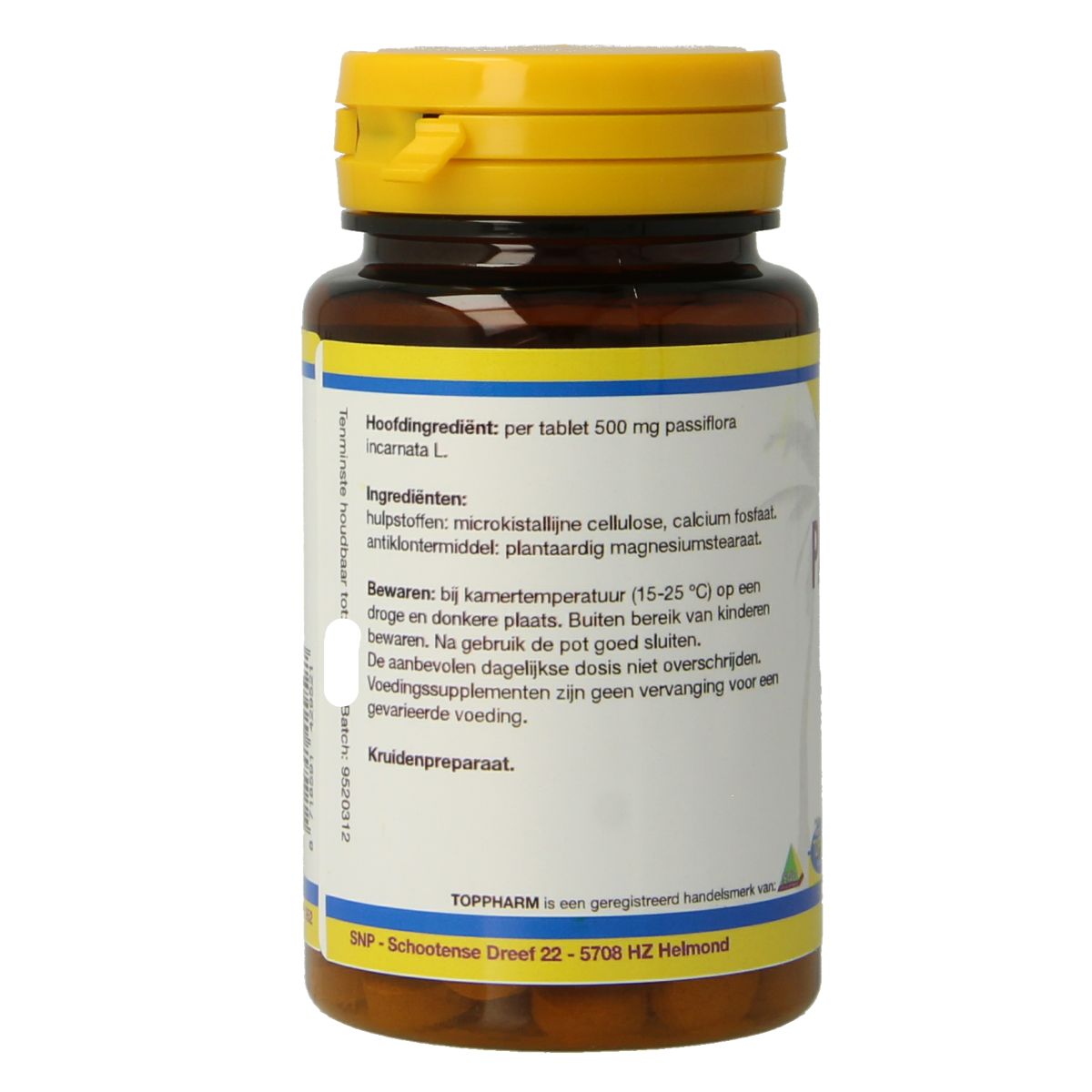 Toppharm Passiebloem 500 mg 60 tabletten