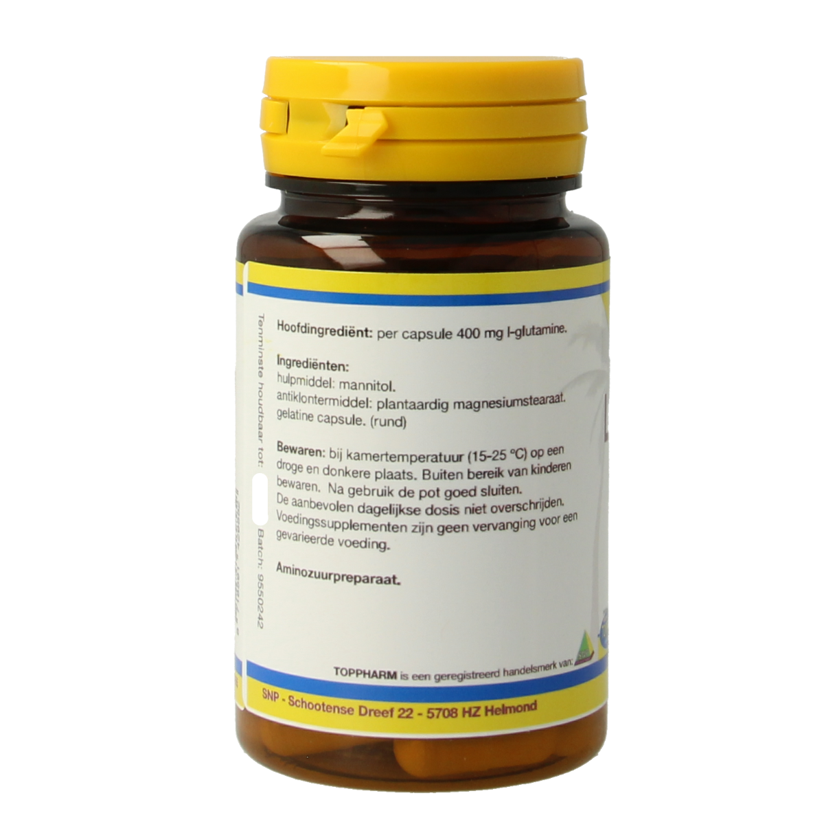 Toppharm L-glutamine 400 mg 50 capsules