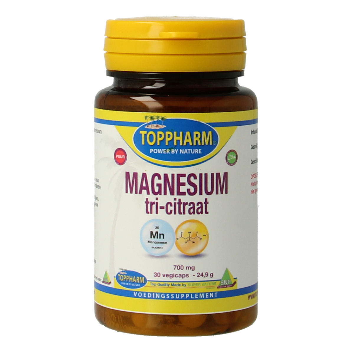 Toppharm Magnesium Tri-citraat 30 vcaps
