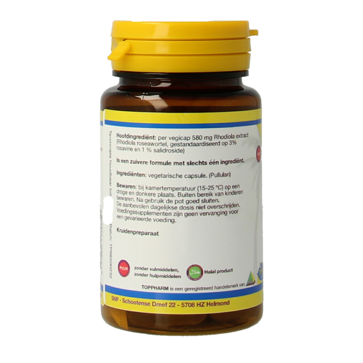 Toppharm Rhodiola 580 mg puur 30 vcaps
