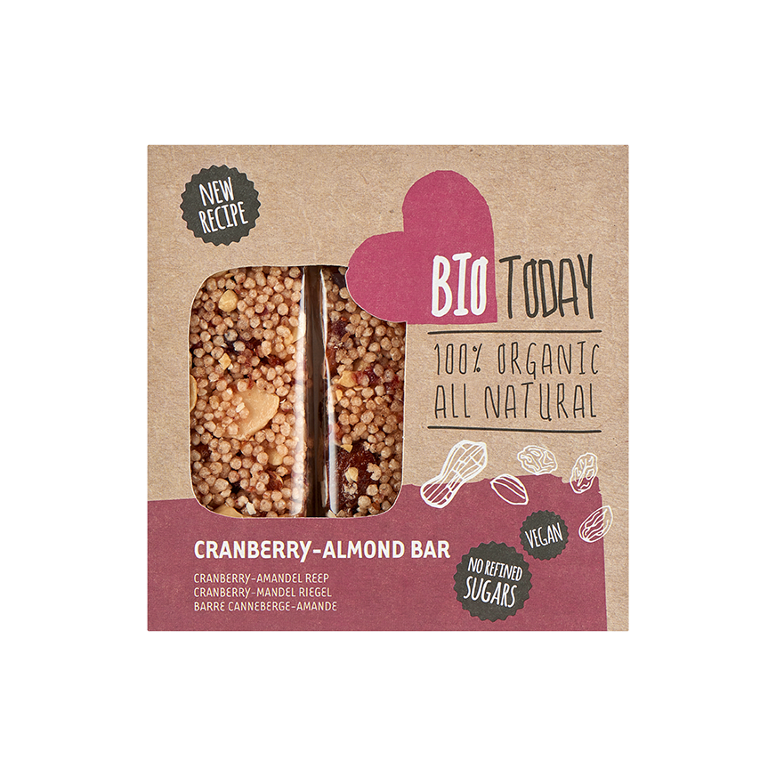 Biotoday Cranberry - Amandelrepen Biologisch 75 gr