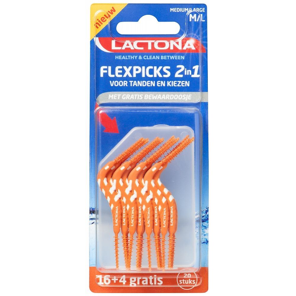 Lactona Flexpicks 2in1 M/L Tandenstokers 20 stuks