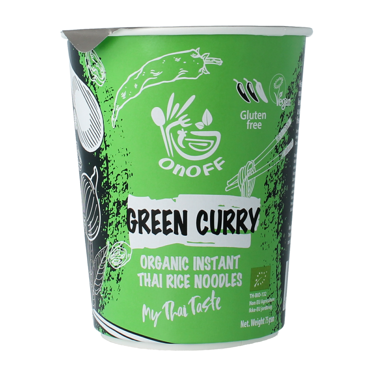 Onoff instant-noodlesoup green curry 75 gram