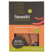 Smaakt Less Carb Lijnzaadchips Chilipeper 100 gr