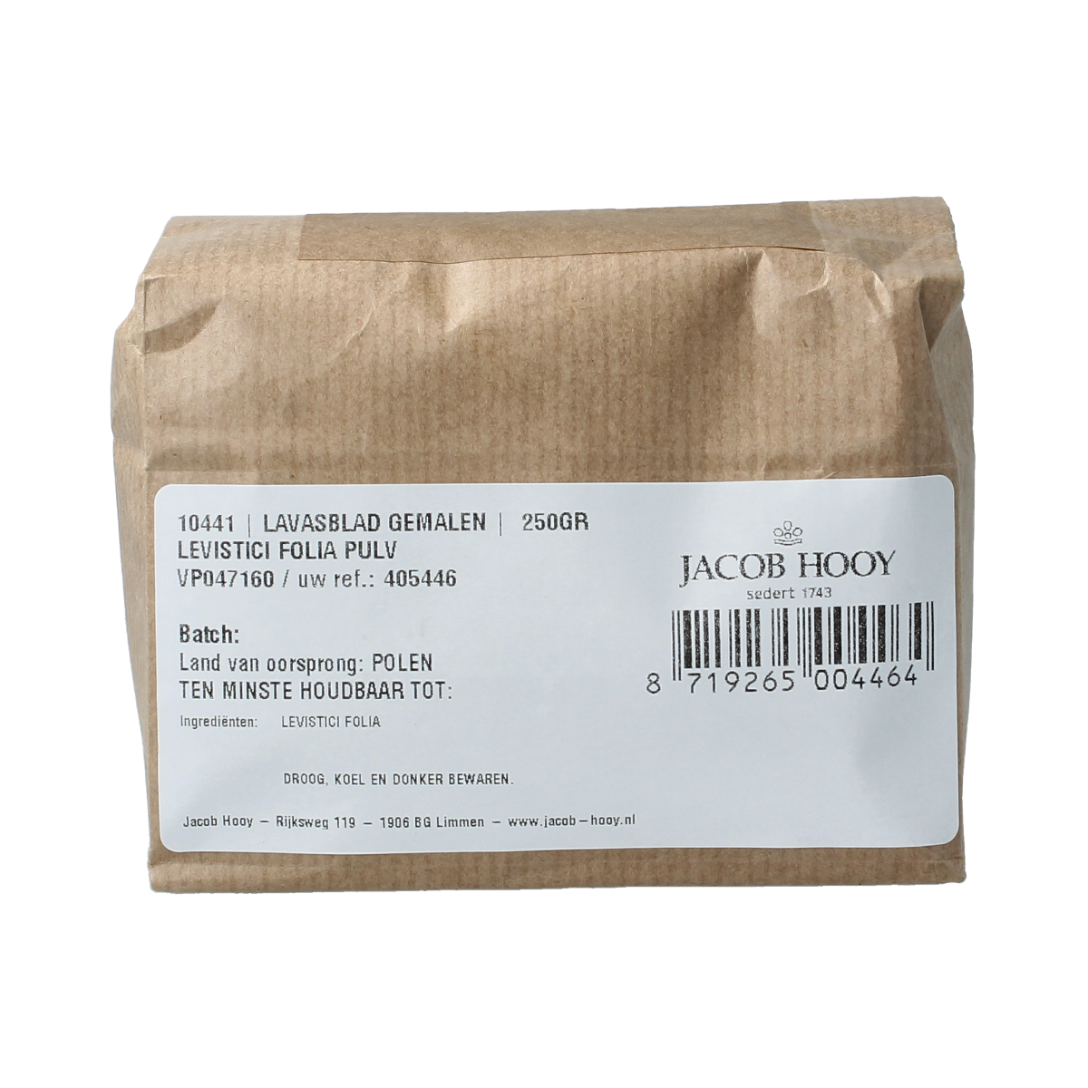Jacob Hooy Lavasblad gemalen 250 gram