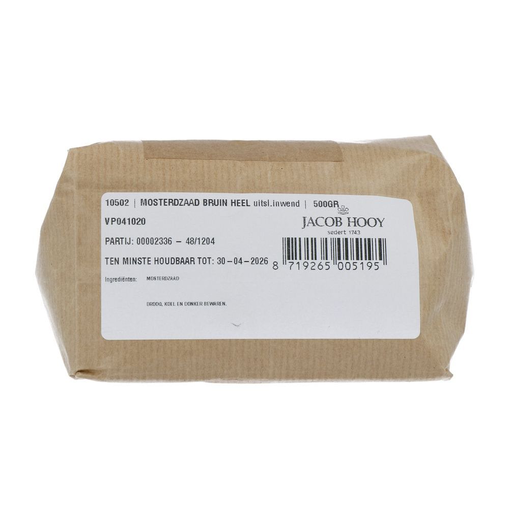 Jacob Hooy Mosterdzaad Bruin Heel 500 gram