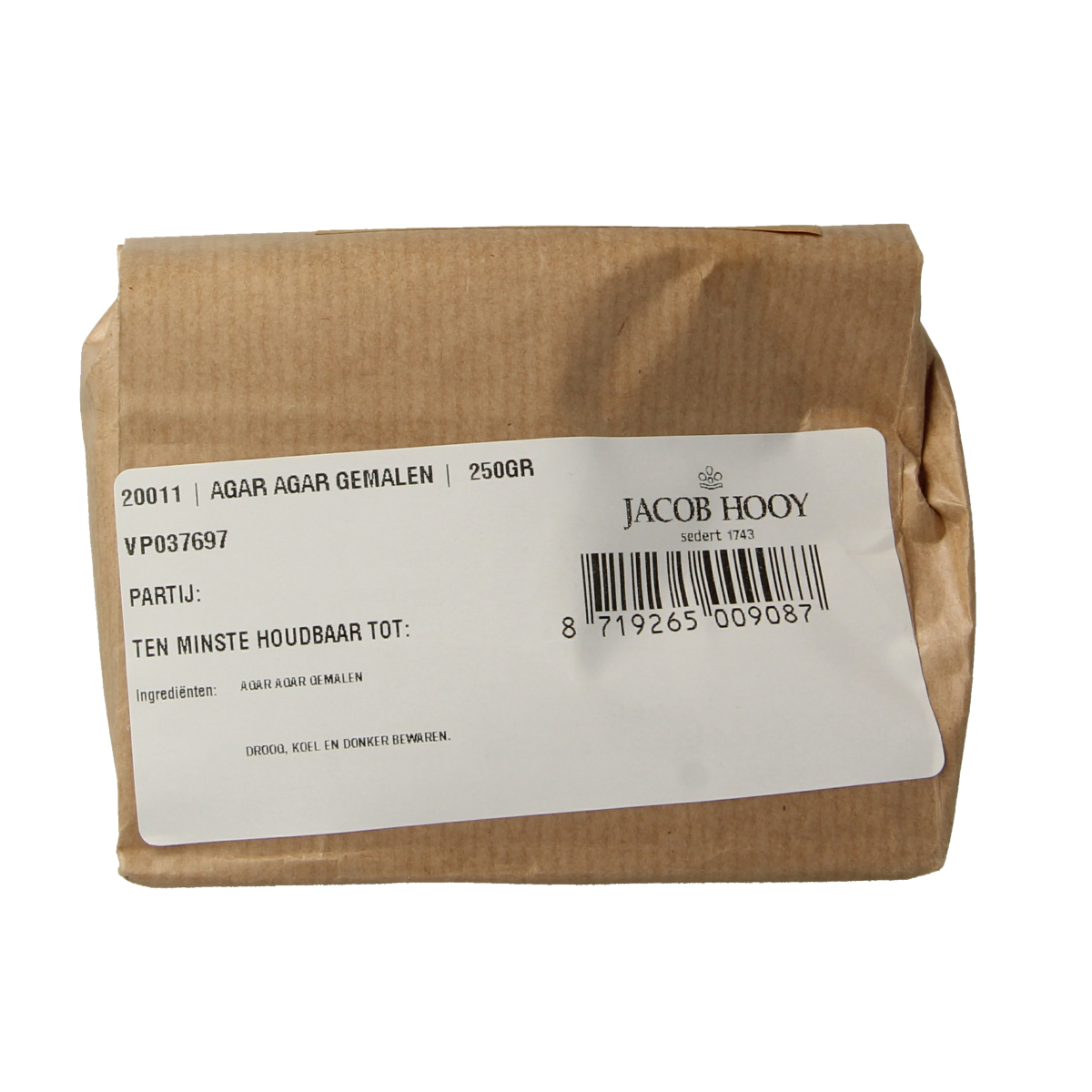 Jacob Hooy Agar agar gemalen 250 gram