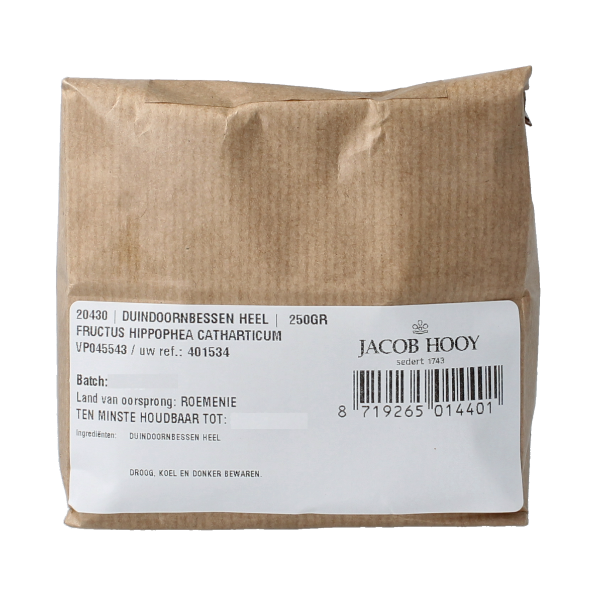 Jacob Hooy Duindoornbessen heel 250 gram