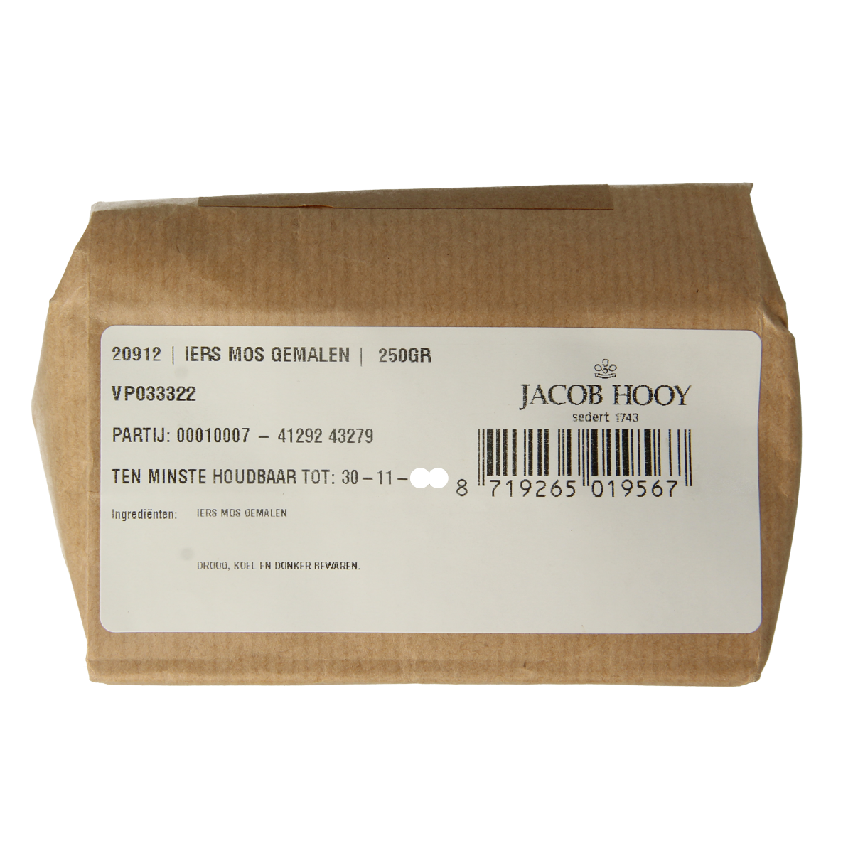 Jacob Hooy Iers mos gemalen 250 gram