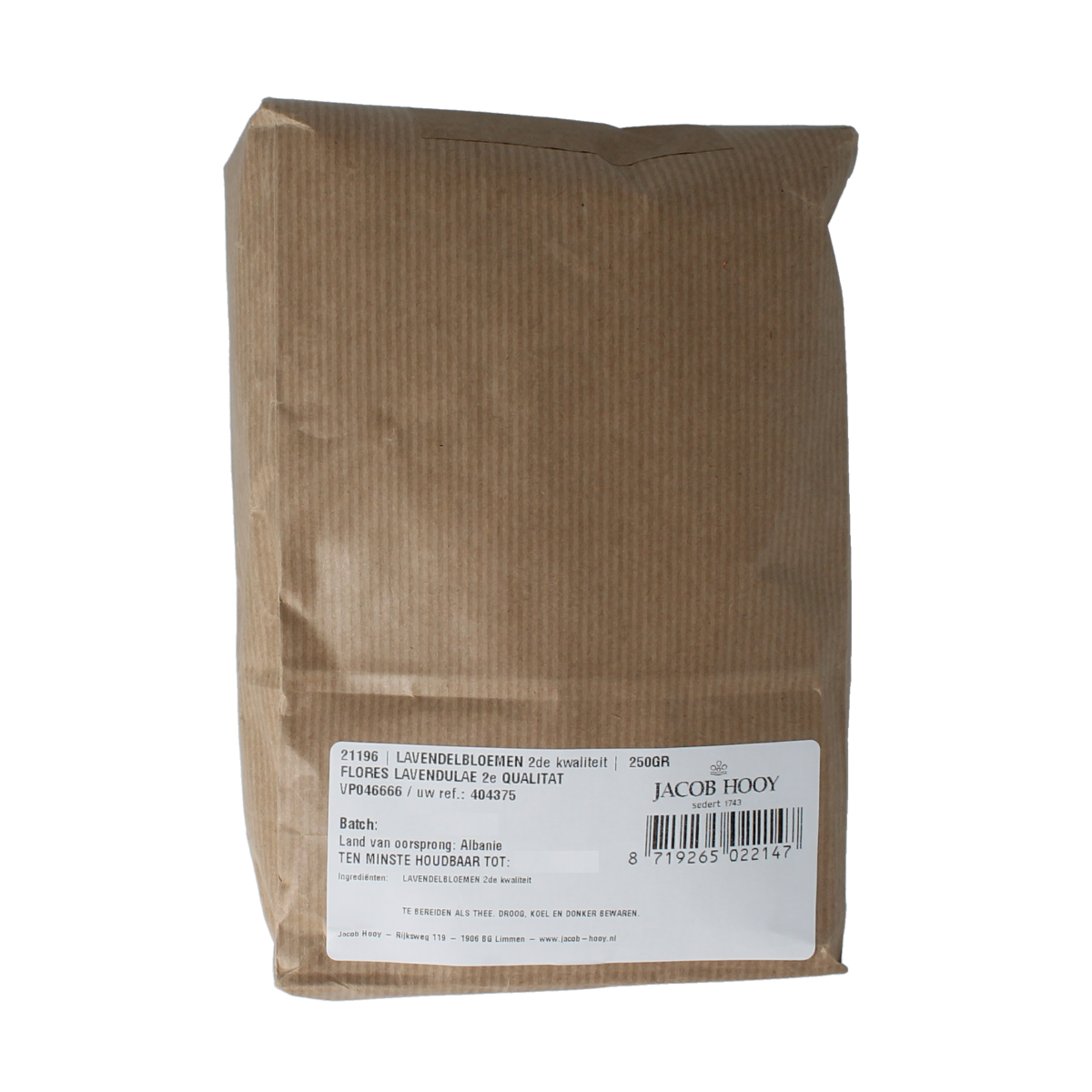 Jacob Hooy Lavendelbloemen 2de kwaliteit 250 gram