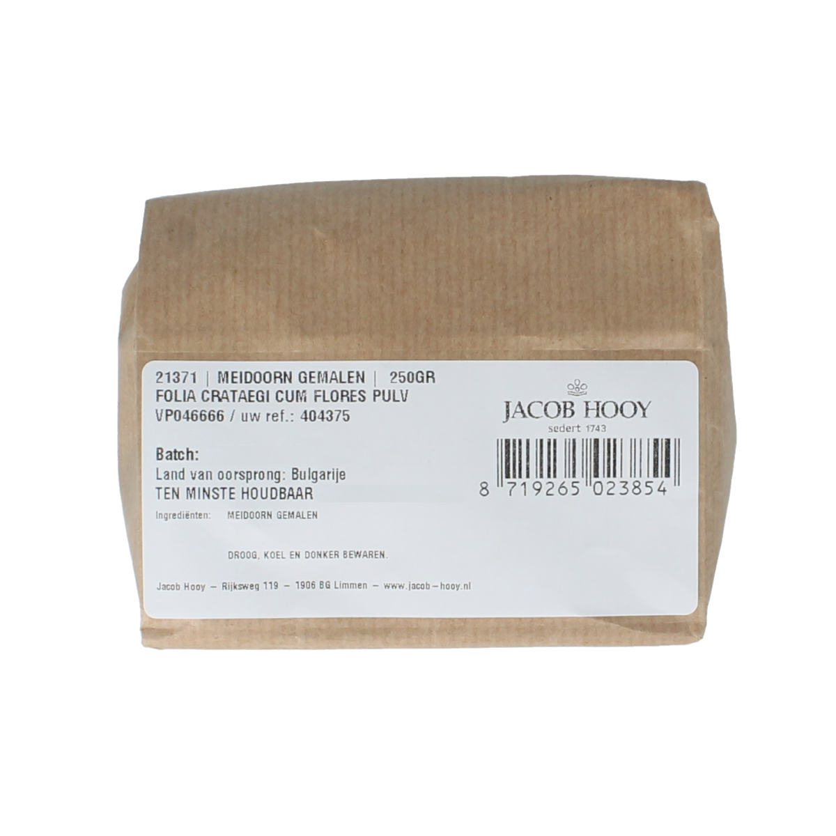Jacob Hooy Meidoorn gemalen 250 gram