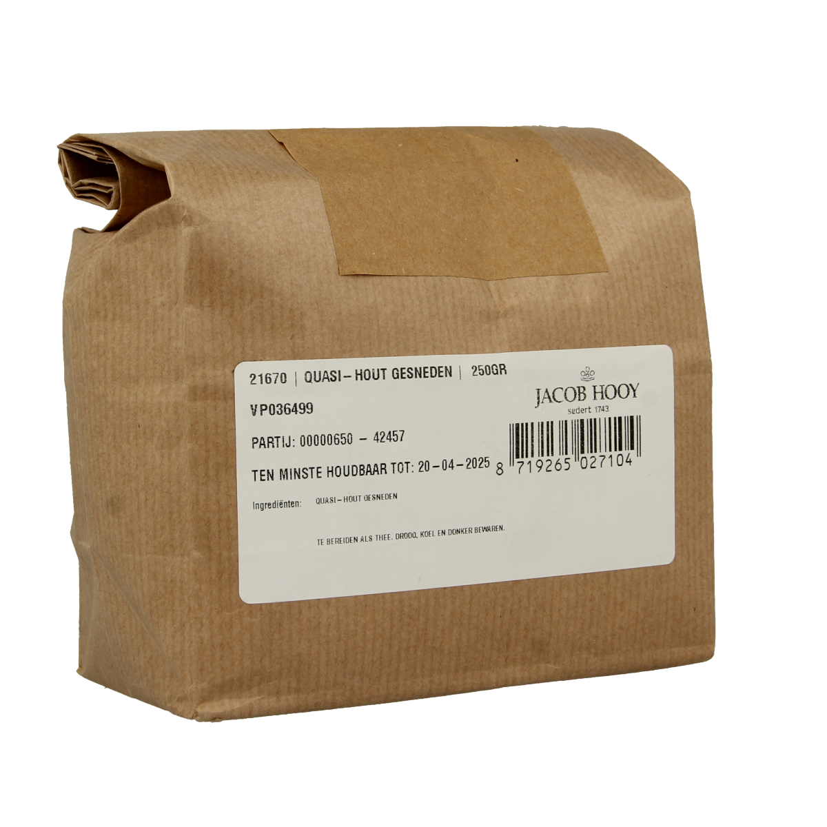 Jacob Hooy Quassi hout gesneden 250 gram