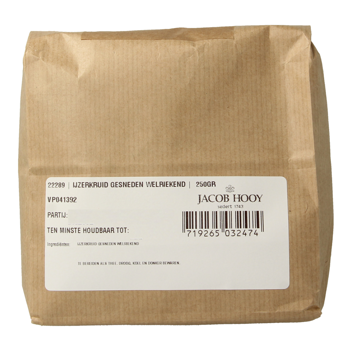 Jacob Hooy IJzerkruid verveine gesneden welriekend 250 gram