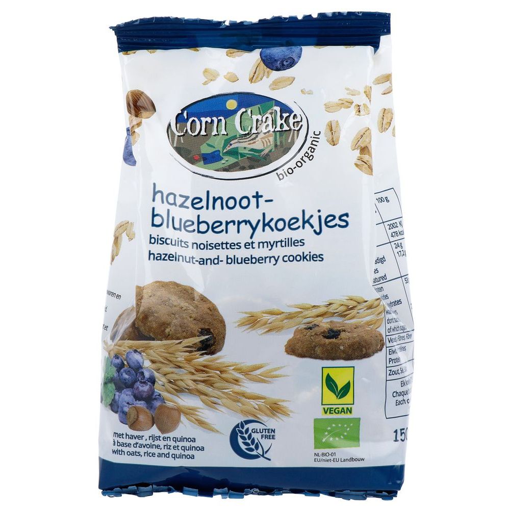 Corn Crake Hazelnoot Blueberry Koekjes 150 gr
