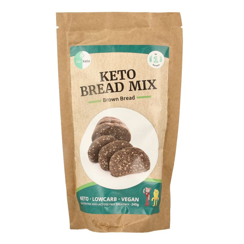 Go-Keto Brood bak mix bruin brood keto koolhydraatarm 245 gram