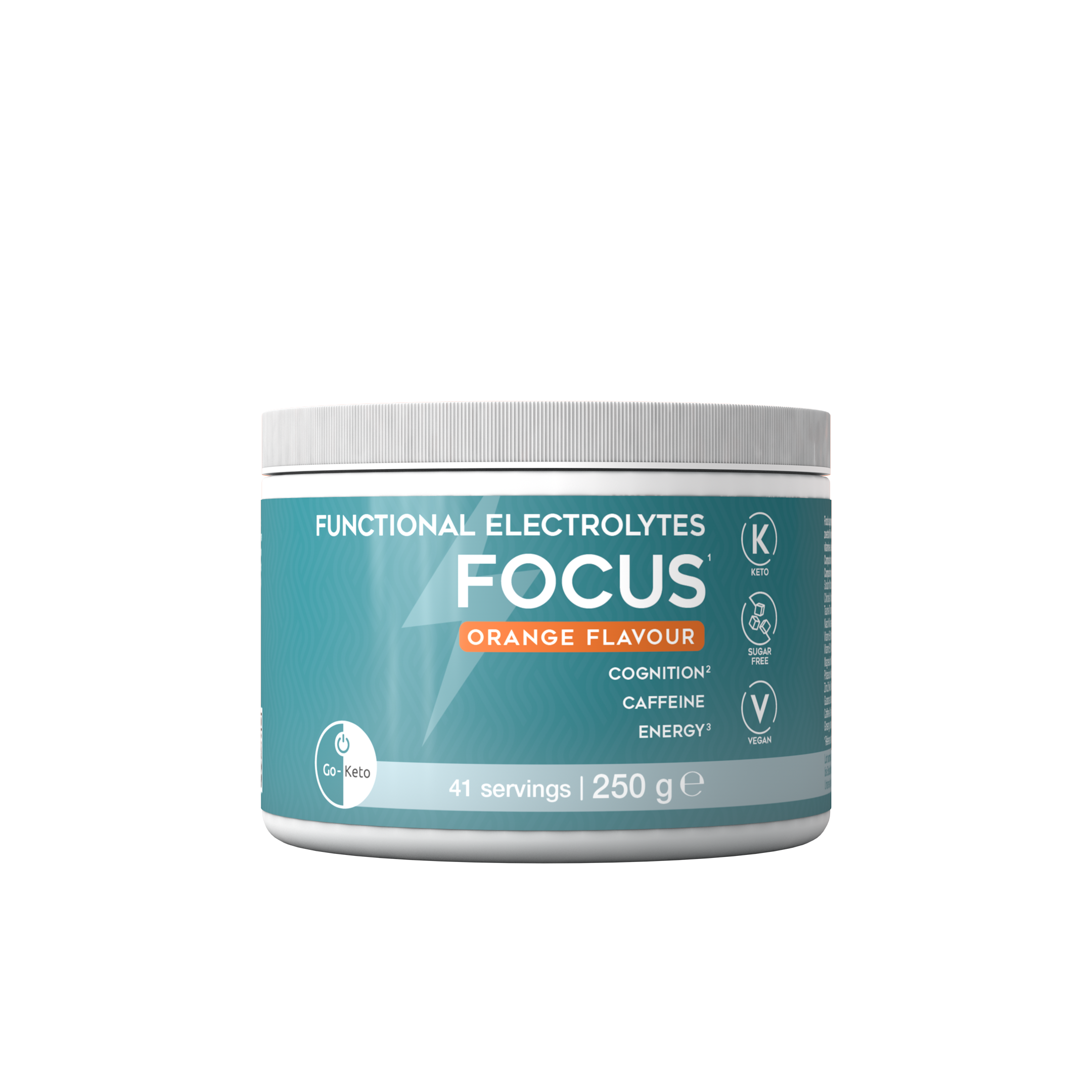 Go-Keto Elektrolytes drink poeder focus sinaasappel 250 gram