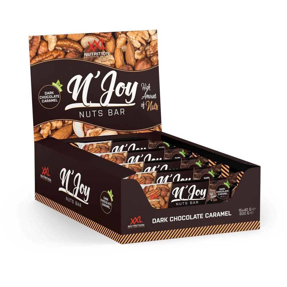 XXL Nutrition N'Joy Nuts Bar Dark Chocolate Caramel Vegan 40 gr