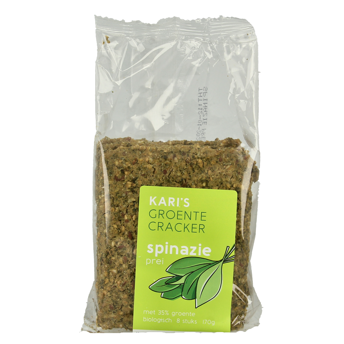 Kari's Crackers Groentecracker spinazie prei biologisch 170 gram