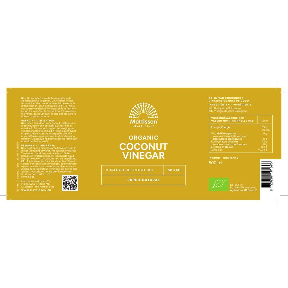 Mattisson Kokosazijn 500 ml