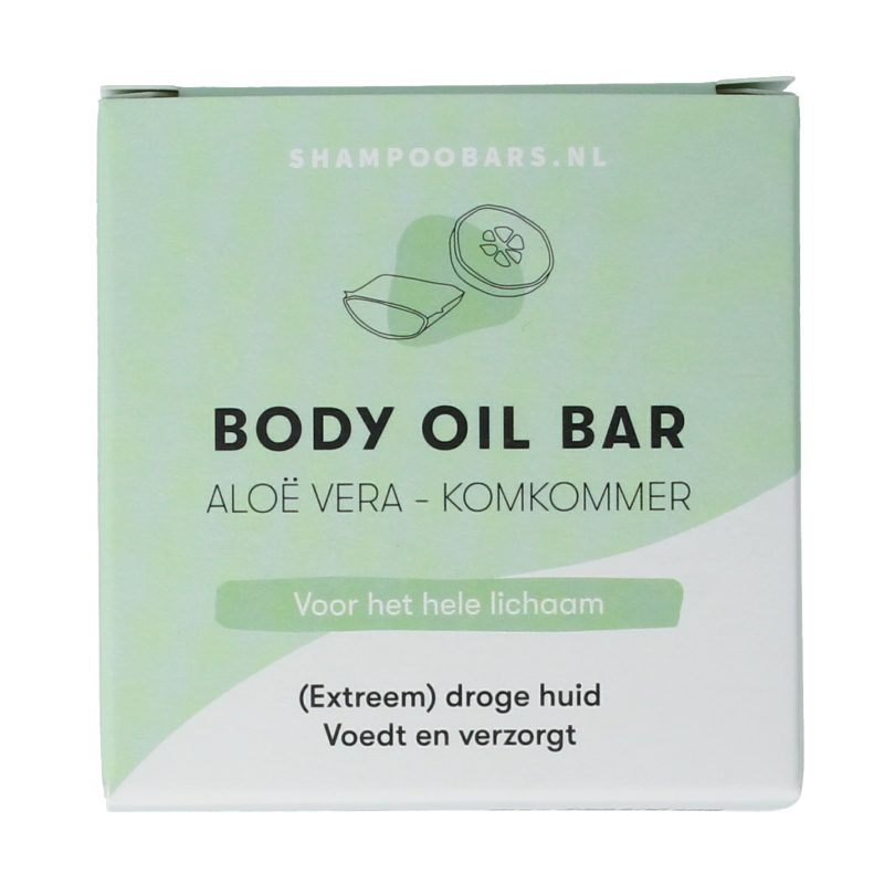 Shampoobars Body oil bar aloe vera & komkommer 45 gram