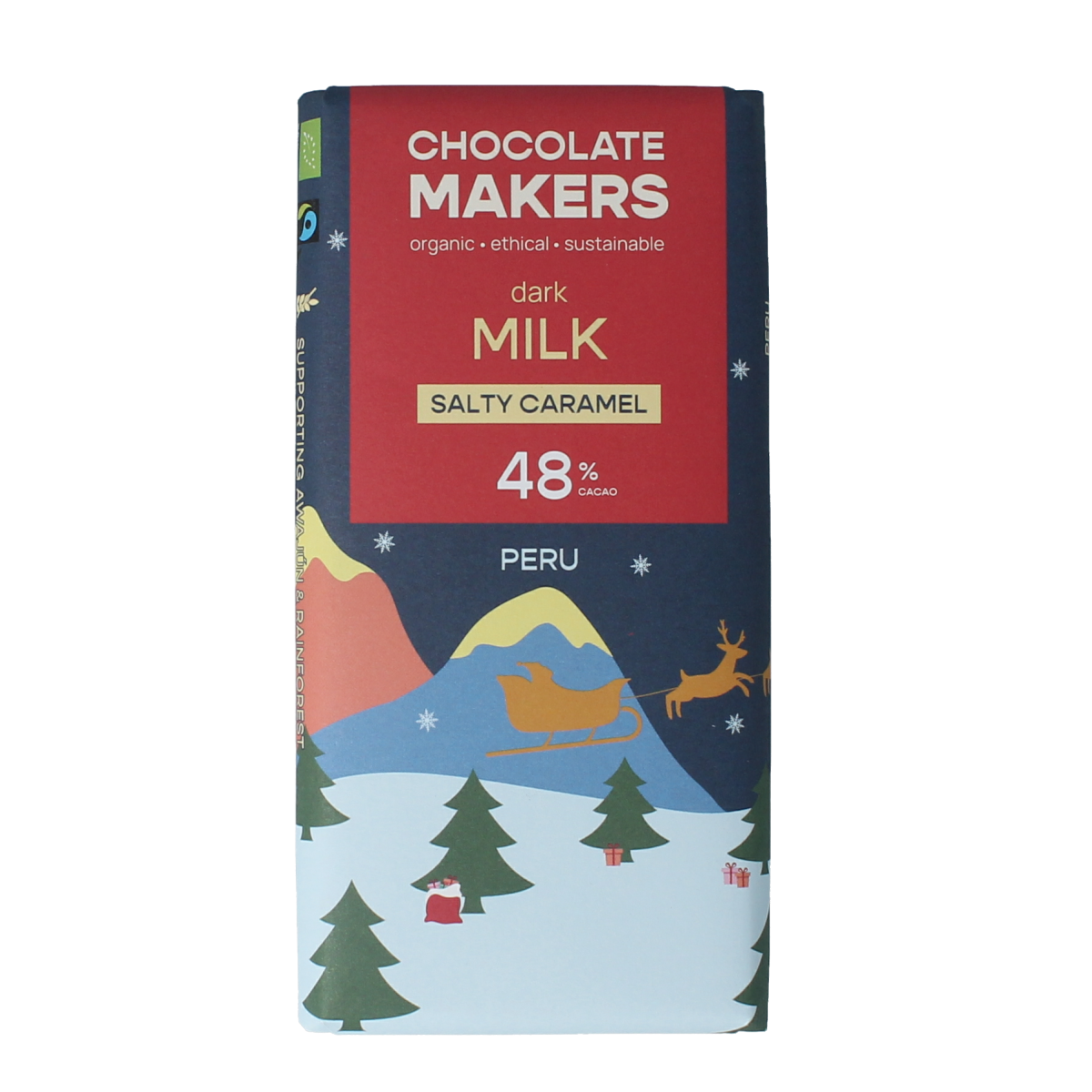 Chocolatemakers Kerstreep salty caramel 80 gram