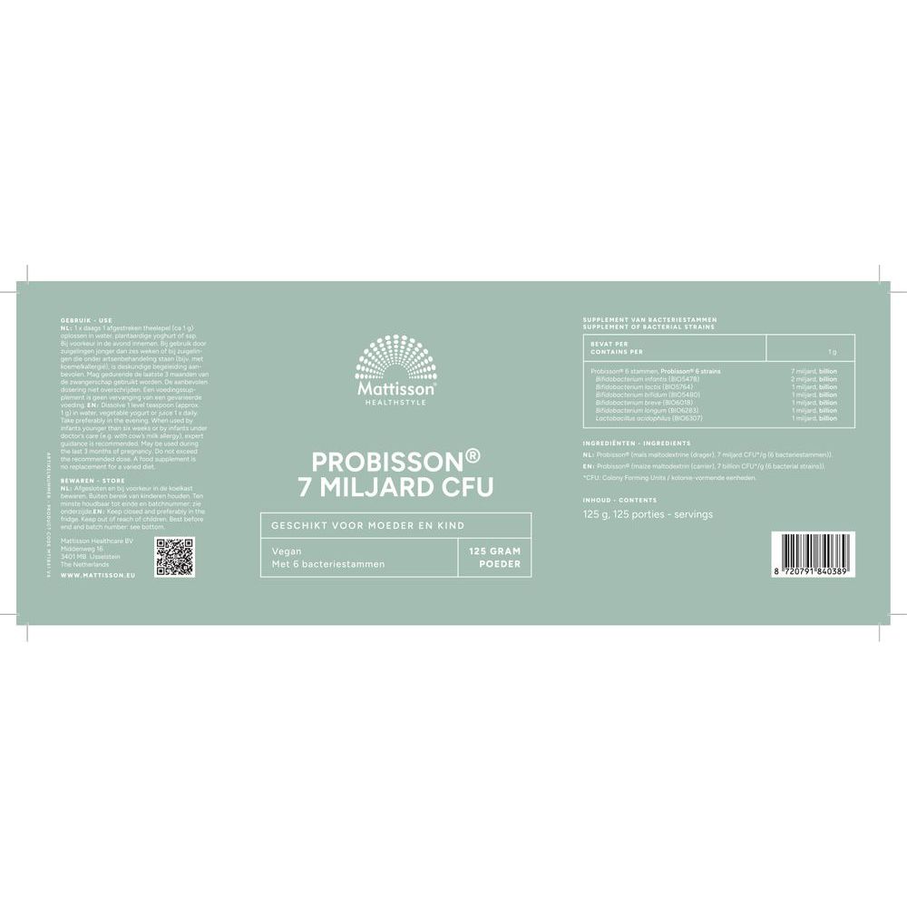 Mattisson Probisson 7 miljard CFU moeder en kind 125 gram
