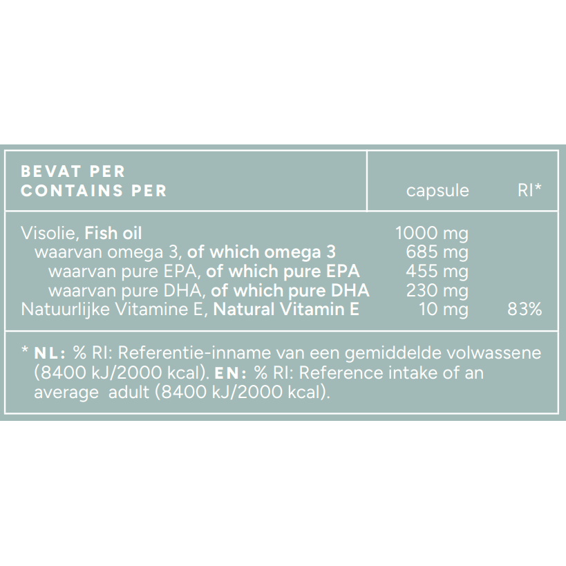 Mattisson Omega 3 Visolie 1000 mg DHA 230 mg & EPA 455 mg 60 capsules