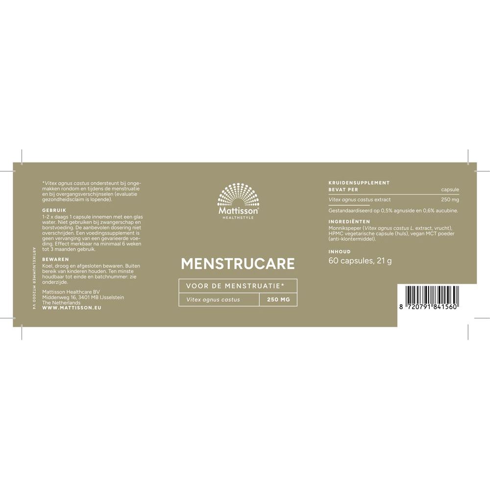 Mattisson Menstrucare Vitex Agnus Castus 60 capsules