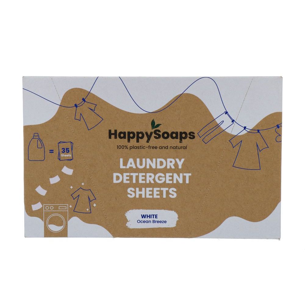 HappySoaps Laundry Sheets Witte Was 35 st