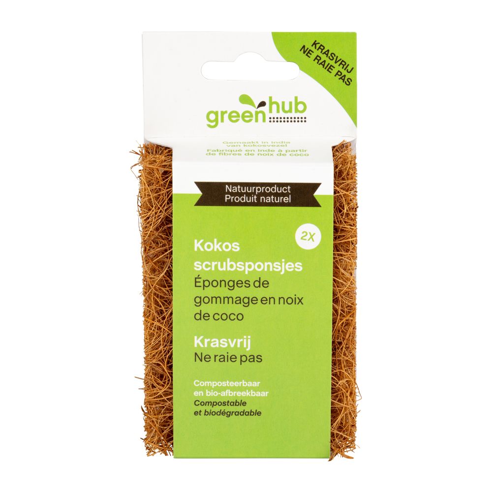 GreenHub Kokos  Scrubspons 2 st