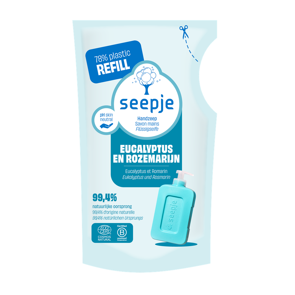 Seepje Handzeep Refill 'Eucalyptus Met Rozemarijn' 38 gr
