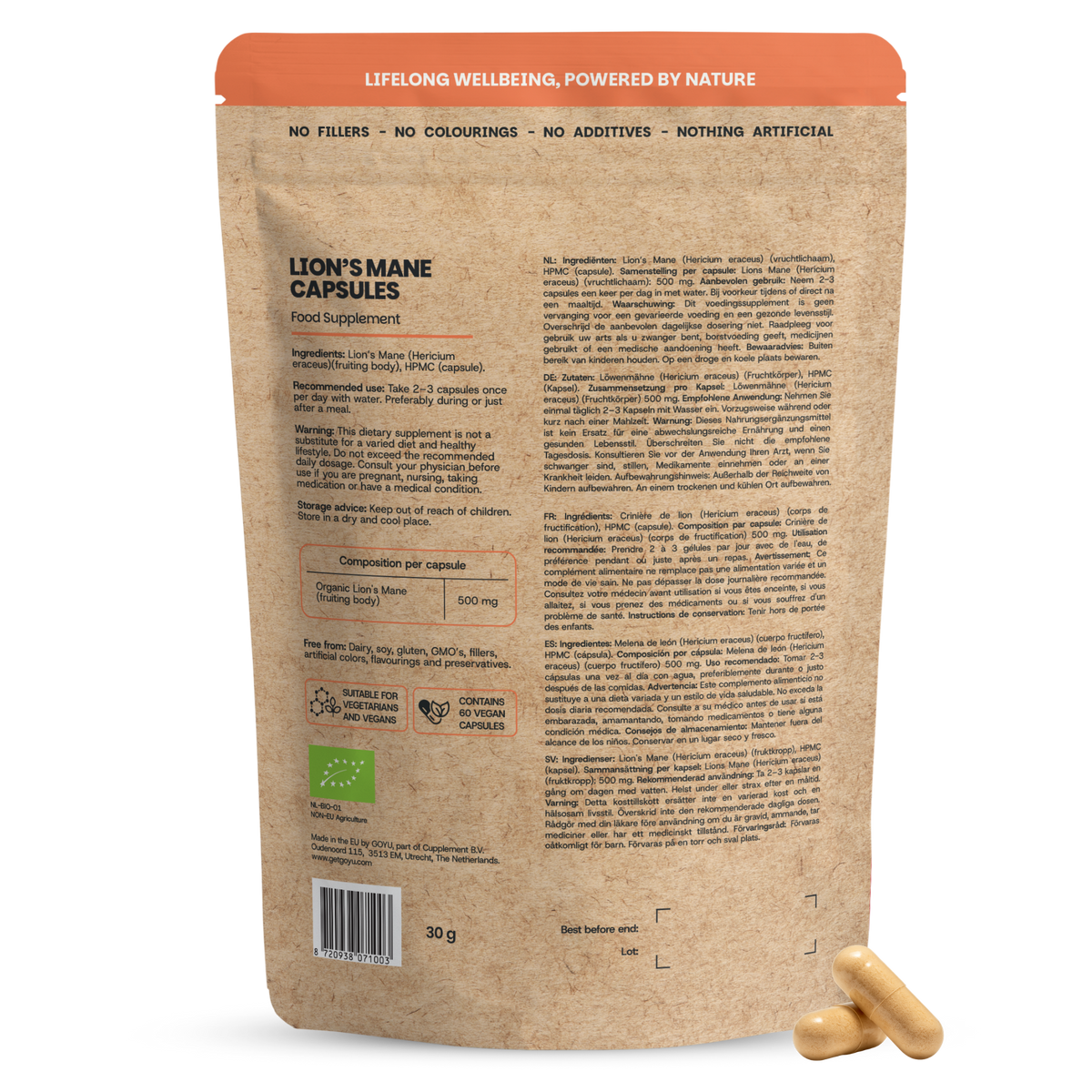 Goyu Lions maine 500 mg bio 60 vcaps (afbeelding 2)
