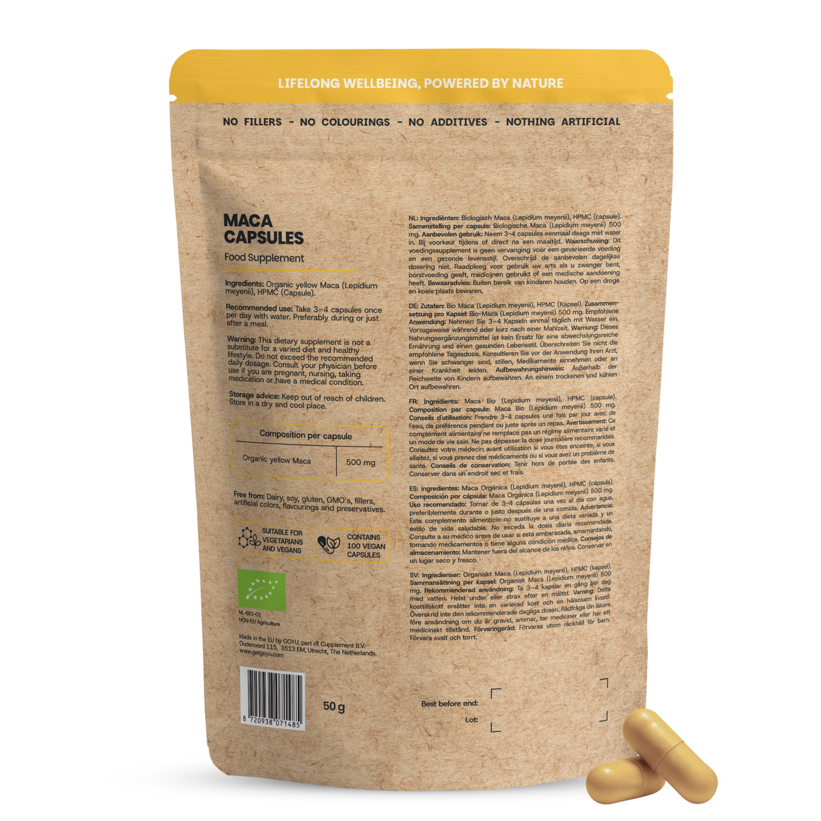 Goyu Maca 500 mg bio 100 capsules