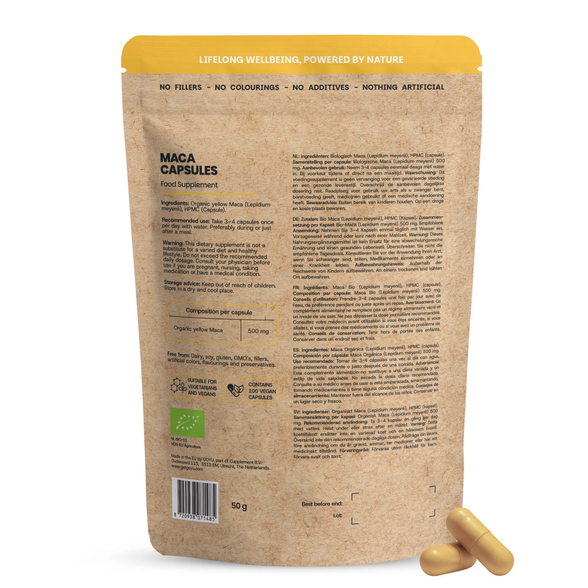 Goyu Maca 500 mg bio 100 capsules