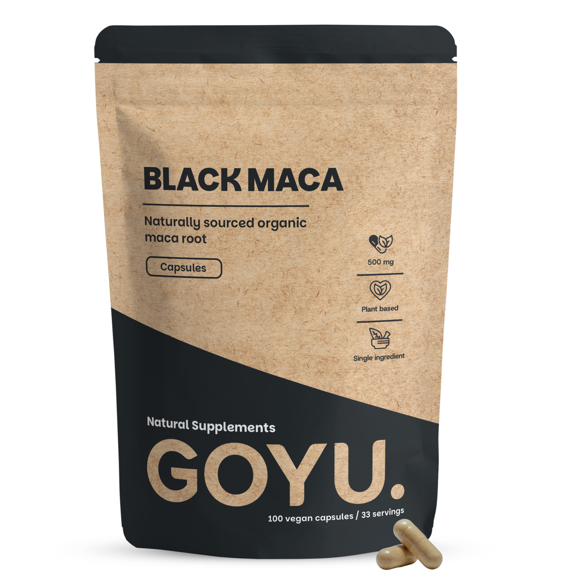 Goyu Zwarte maca 500 mg bio 100 capsules