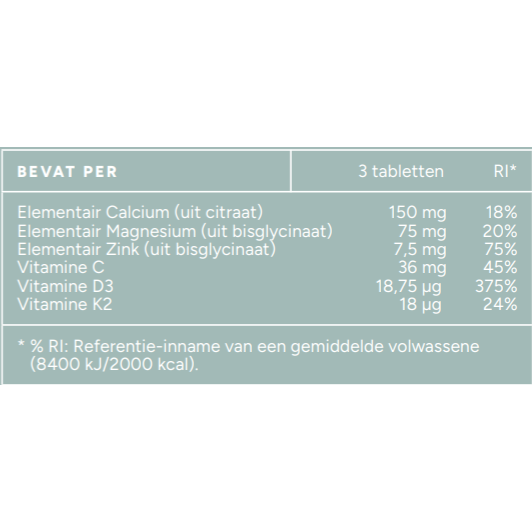 Mattisson Calcium, Magnesium & Zink 90 tabletten