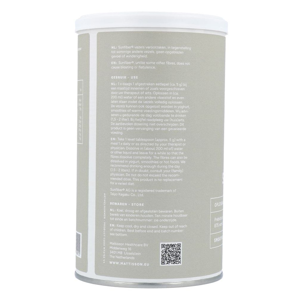 Mattisson Vegan Sunfiber® Prebiotische vezels 125 gram