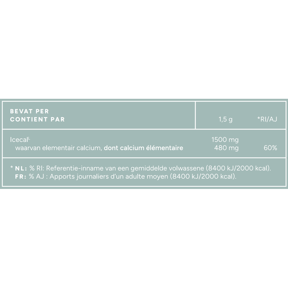 Mattisson Natuurlijk calcium icecal 480 mg 150 gram