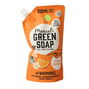 Marcels Green Soap Afwasmiddel sinaasappel & jasmijn navulling 500 ml