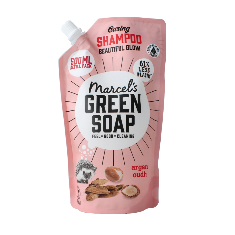 Marcels Green Soap Shampoo argan & oudh navulling 500 ml
