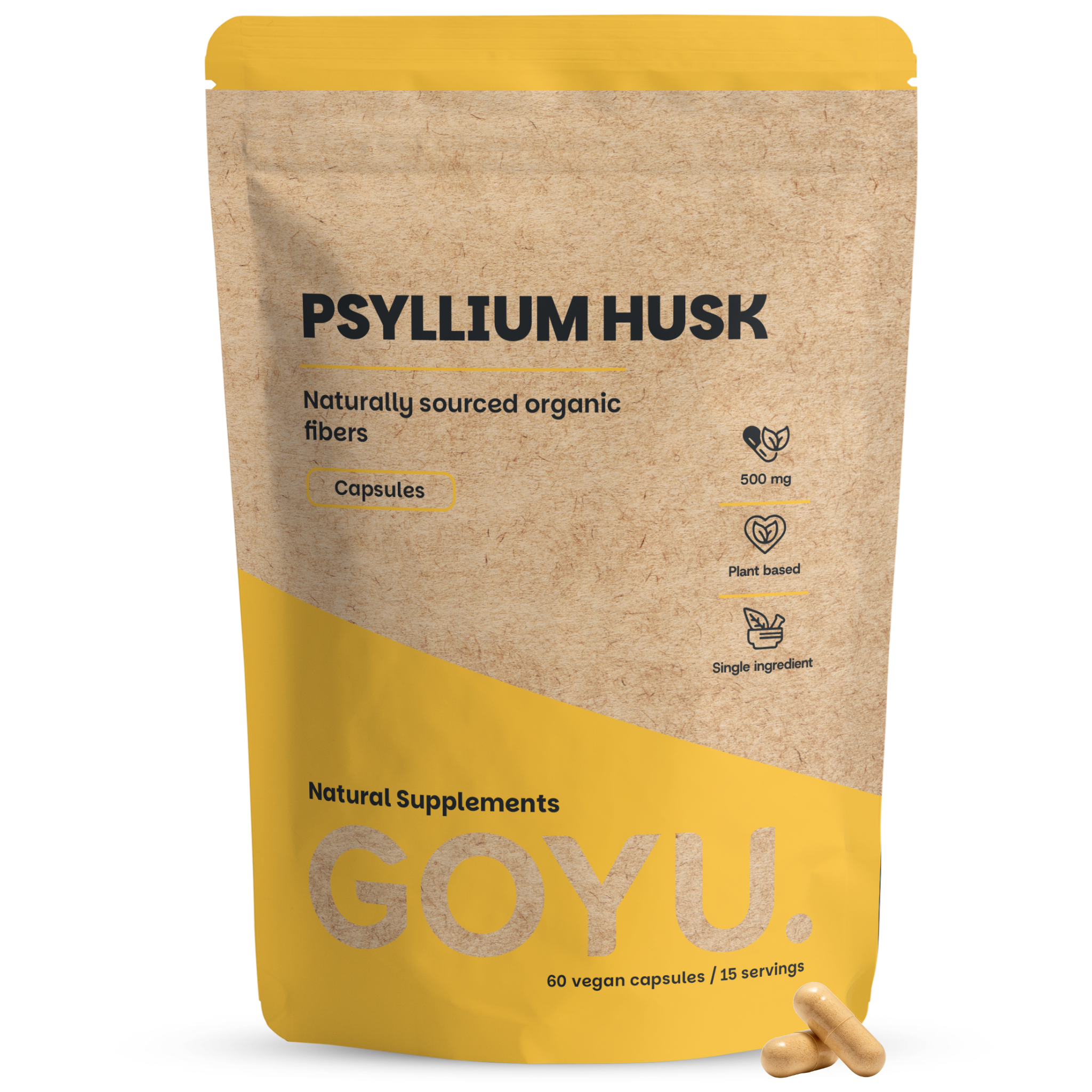 Goyu Psyllium husk vezels bio 60 capsules