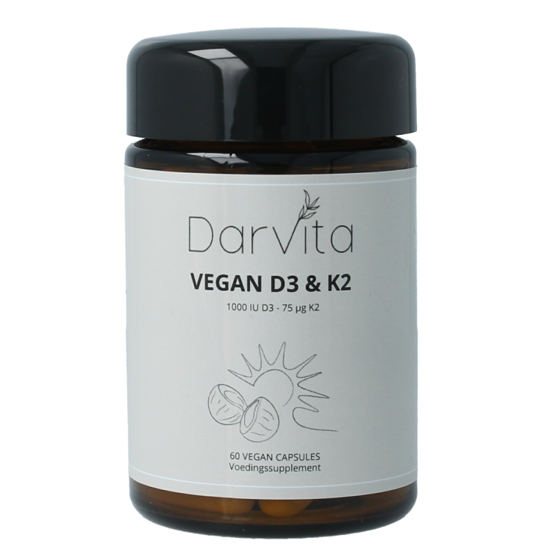 Darvita D3 & K2 1000 IU MCT-poeder (kokos) 60 vcaps