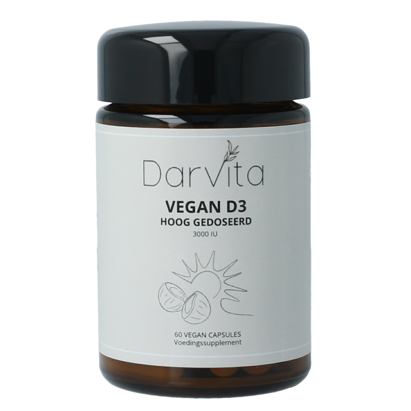 Darvita D3 3000 IU MCT-poeder (kokos) 60 vcaps