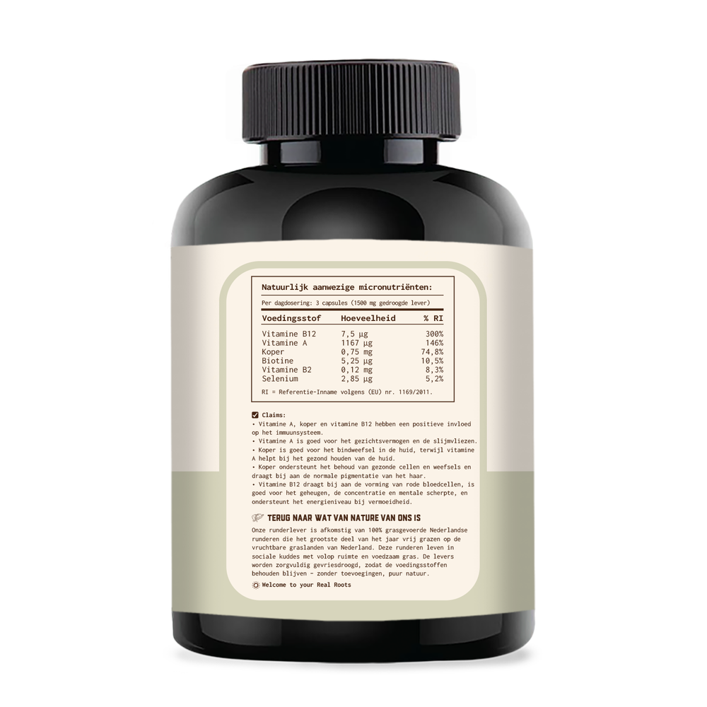 Real Roots Runder Lever 180 capsules