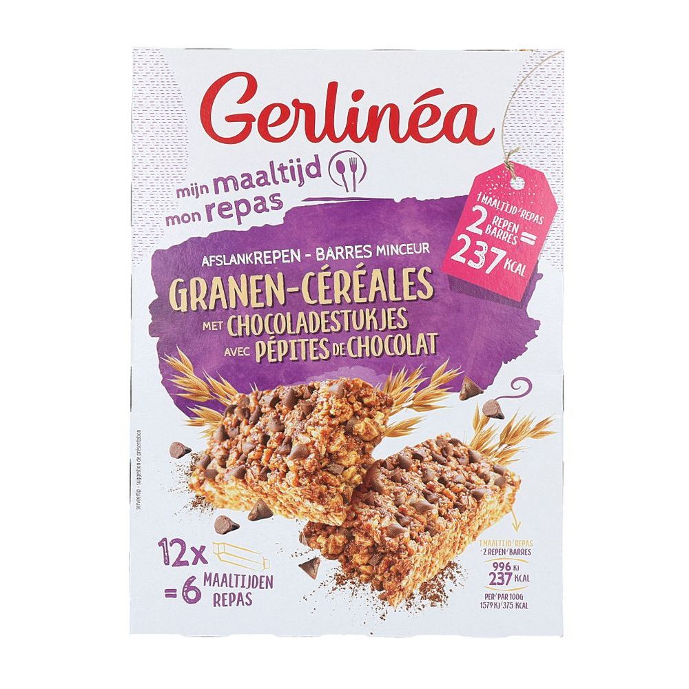 Gerlinéa Mijn Maaltijd Afslankrepen Granen Met Chocoladestukjes 12 st - Gerlinea