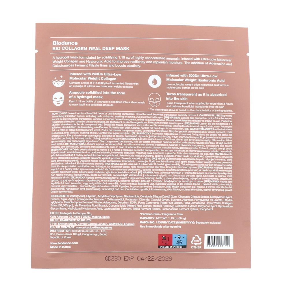 Biodance Collagen-Real Deep Mask biologisch 34 gram