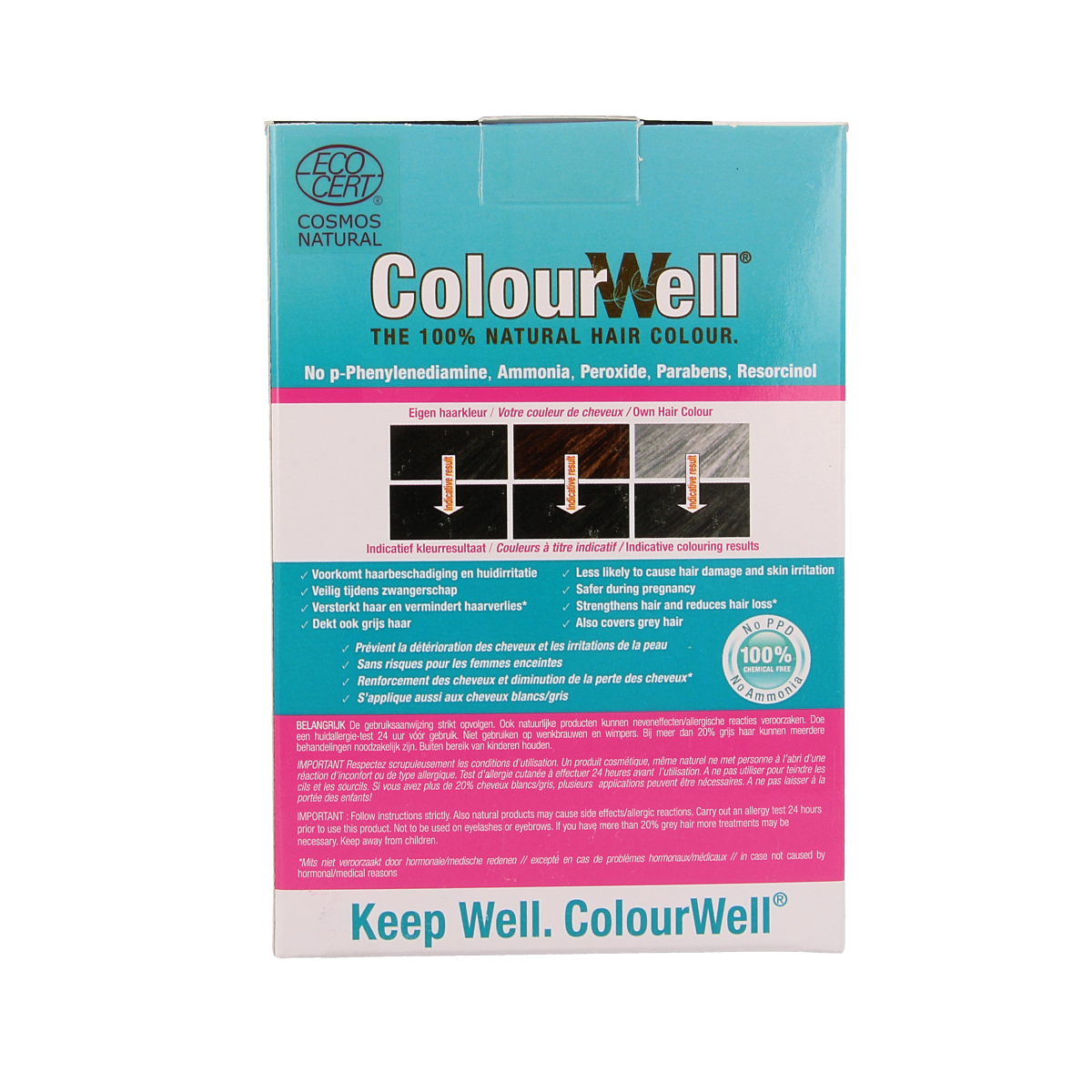 Colourwell 100% natuurlijke haarkleuring mild zwart 100 gram