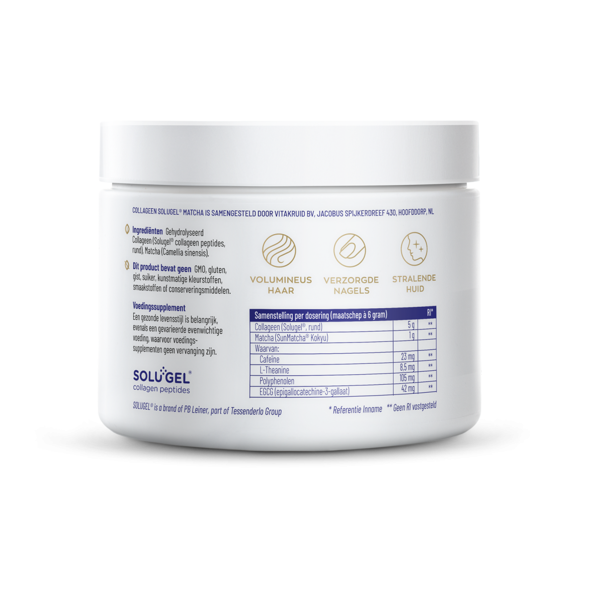 Vitakruid Collageen Solugel Matcha 150 gram