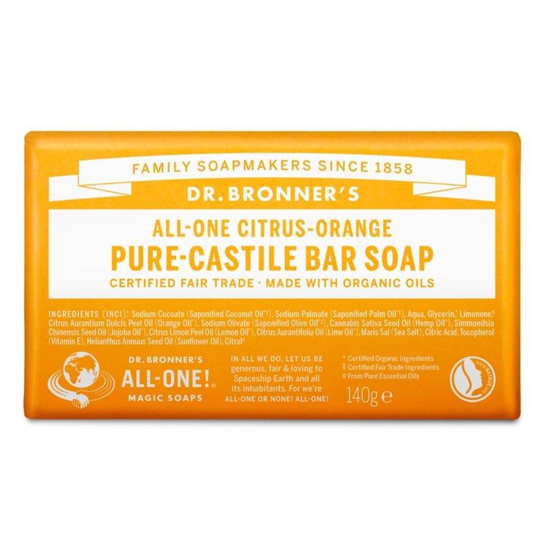 Dr Bronners Barsoap citrus & orange 140 gram